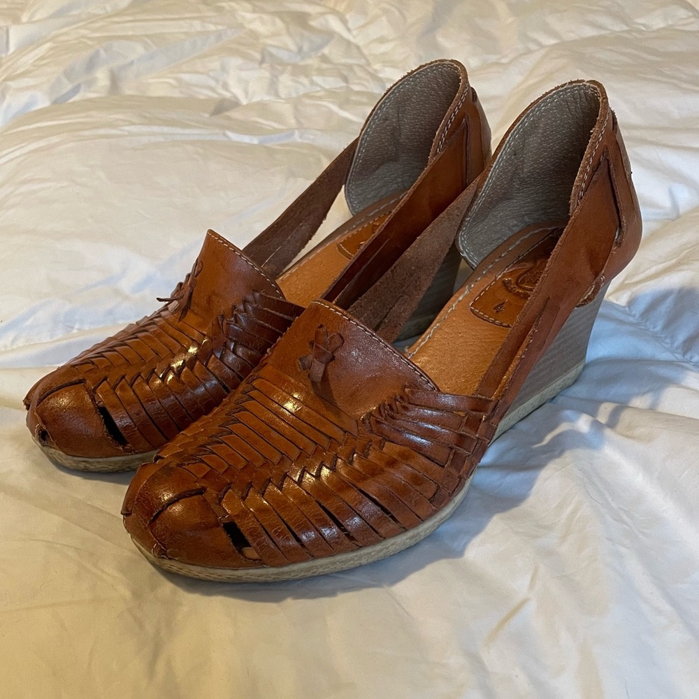 Brown Wedge Women Shoes